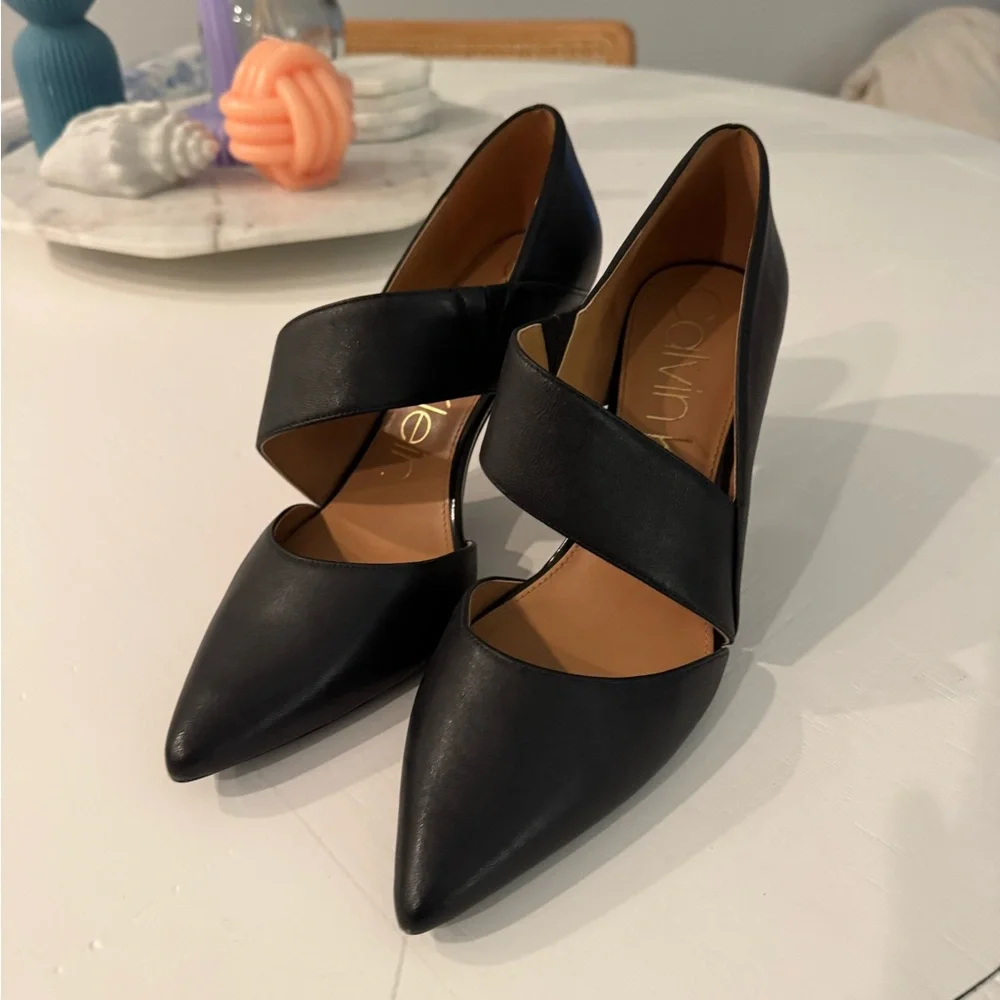 Calvin Klein Black Strappy Heels - Picture 2 of 4